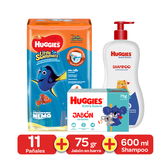 Combo Little Swimmers Talla M + Shampoo+ Jabón